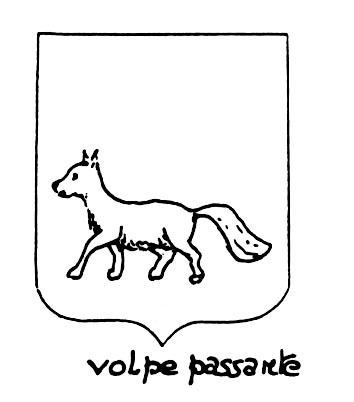 Image of the heraldic term: Volpe passante